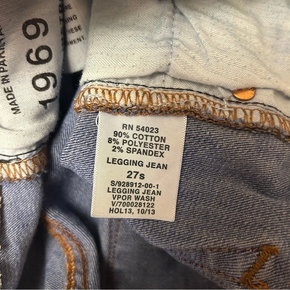 2 Pairs of Gap 1969 Legging Jeans in Stylish Blue and Dark Blue Size 27 Short - Picture 8 of 10